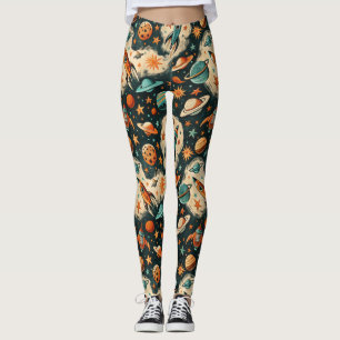 Leggings Patrón de buques de cohetes de naves espaciales vi