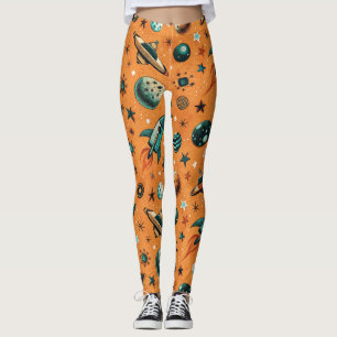 Leggings Patrón de buques de cohetes de naves espaciales vi