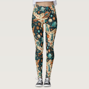 Leggings Patrón de buques de cohetes de naves espaciales vi