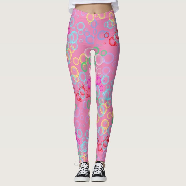 Leggings patrón de burbuja 02.b BG rosa (Anverso)