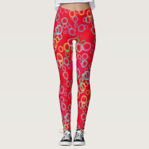 Leggings patrón de burbuja 02.b Red BG