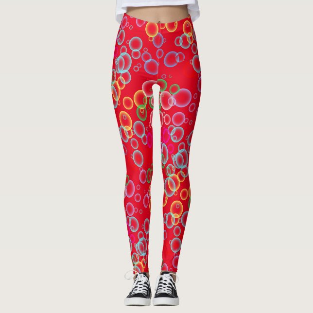 Leggings patrón de burbuja 02.b Red BG (Anverso)