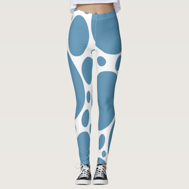Leggings Patrón de burbuja azul (Anverso)
