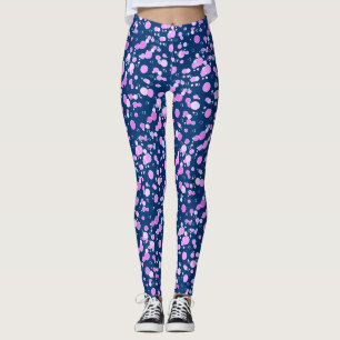 Leggings Patrón de burbujas C02 DBlue rosa BG