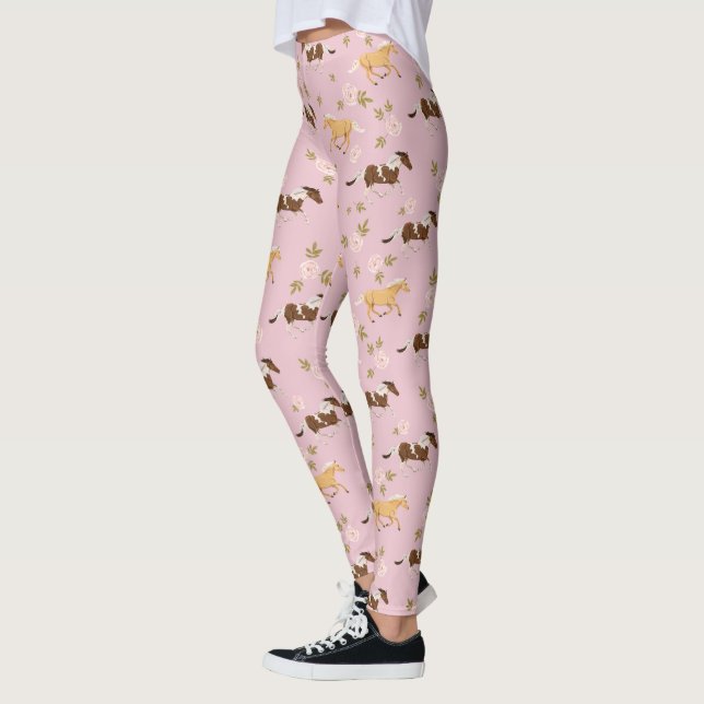 Leggings Patrón de caballo floral vintage (Izquierda)