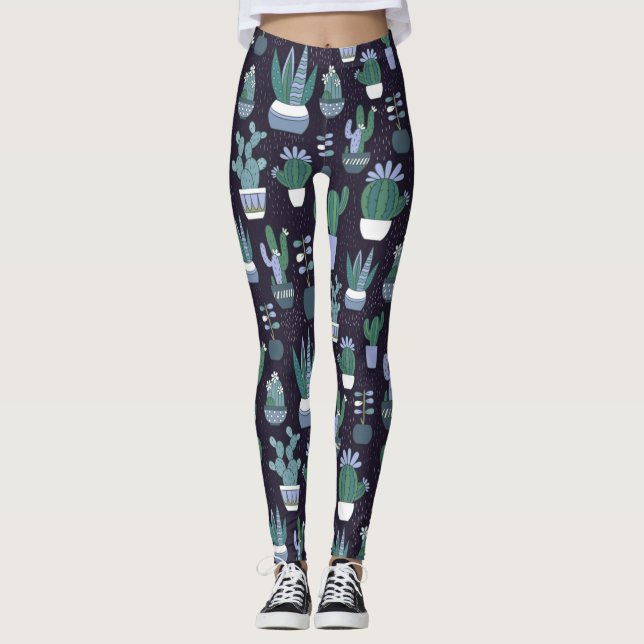 Leggings Patrón de cactus (Anverso)