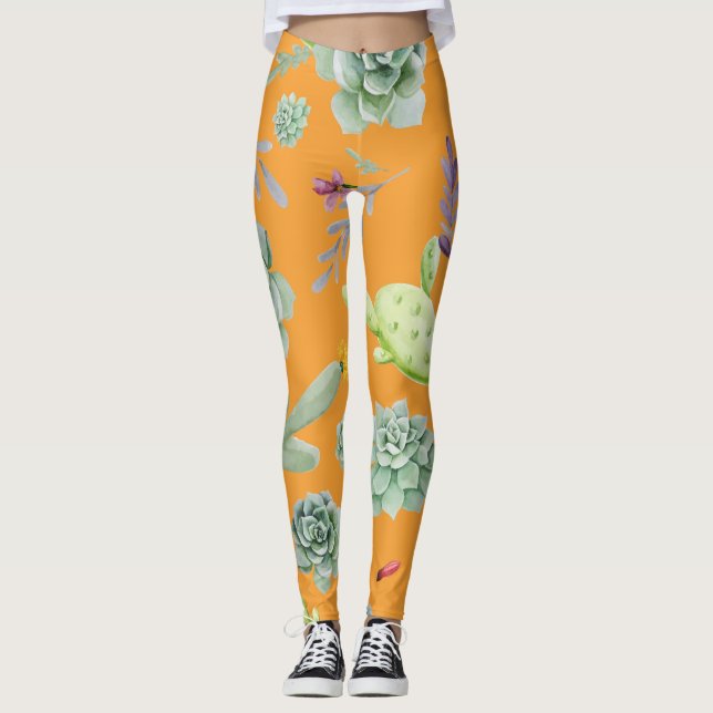 Leggings Patrón de cactus 11 (Anverso)