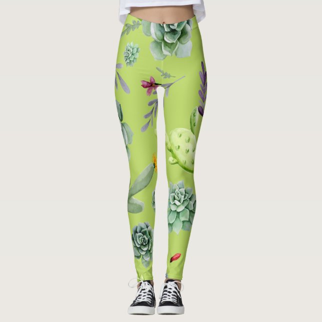 Leggings Patrón de cactus 6 (Anverso)