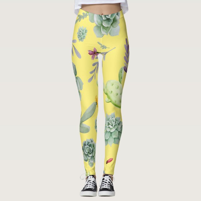 Leggings Patrón de cactus 9 (Anverso)