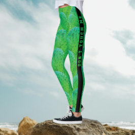 Leggings Patrón de cactus del desierto verde moderno divert
