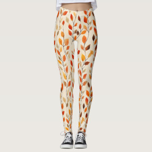 Leggings Patrón de caída de hojas de otoño
