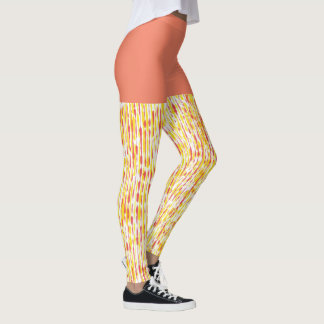 Leggings Patrón de caídas verticales polvorientas y amarill