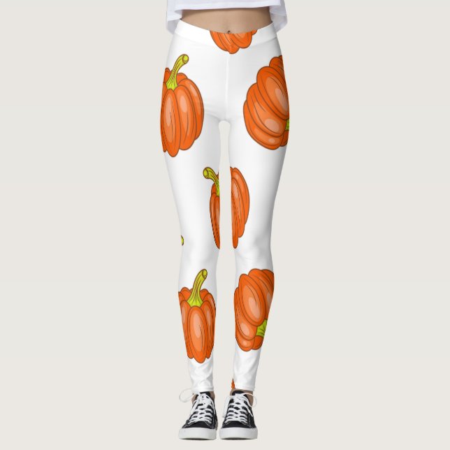 Leggings Patrón de calabaza (Anverso)