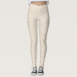 Leggings Patrón de calabaza boho neutral fiesta de otoño Ha
