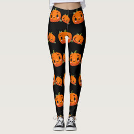 Leggings Patrón de calabaza con tema de Halloween