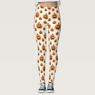 Leggings Patrón de calabaza divertida