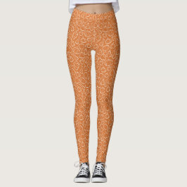 Leggings Patrón de calabaza naranja Otoño Halloween Fiesta