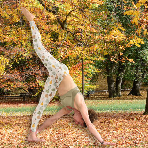 Leggings Patrón de calabazas acuarelas para todo sobre impr