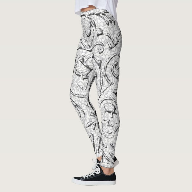 Leggings Patrón de calavera Leguas de Halloween (Izquierda)