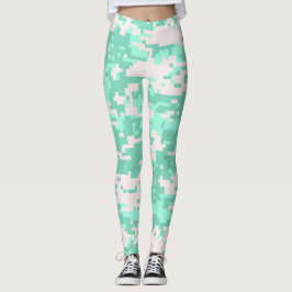 Leggings Patrón de cámara digital Spearmint