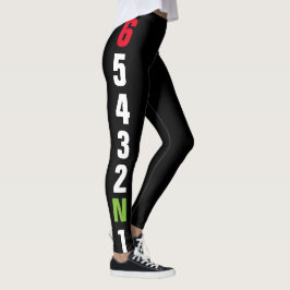 Leggings Patrón de cambio de 6 velocidades de superbike de 