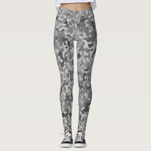 Leggings Patrón de camo blanco y negro