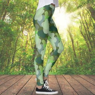 Leggings Patrón de camo verde forestal