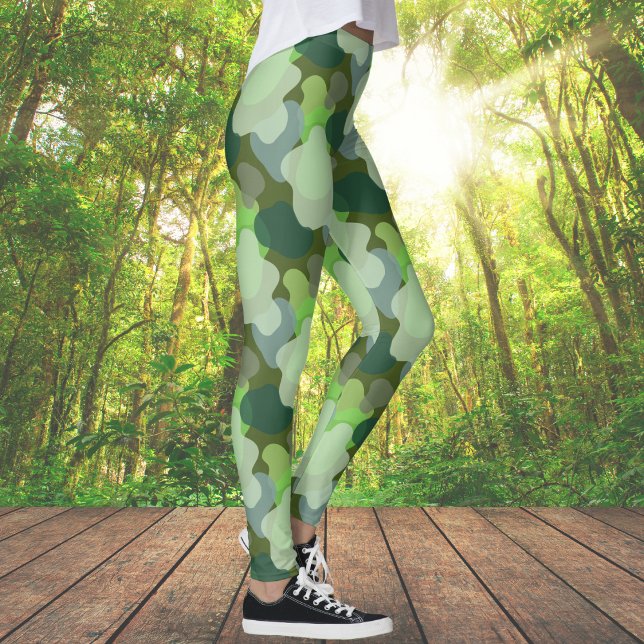 Leggings Patrón de camo verde forestal (Forest Green Camo Pattern Leggings)