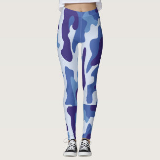 Leggings Patrón de camuflaje azul