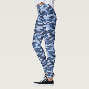 Leggings Patrón de camuflaje azul oscuro