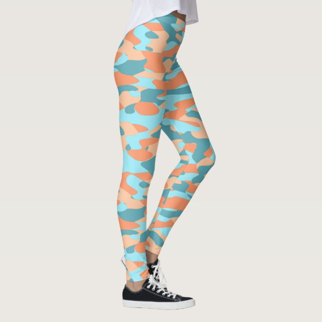 Leggings Patrón de camuflaje azul turquesa Verde azulado na (Derecha)