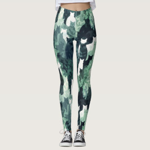 Leggings Patrón de camuflaje de gatos verdes