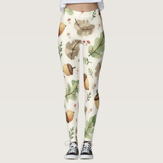 Leggings Patrón de camuflaje de hongos y hojas