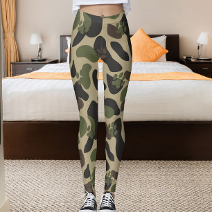 Leggings Patrón de camuflaje de pata de gato animal gris ol