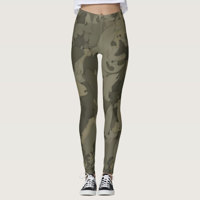 Leggings Patrón de camuflaje de pesca de Chica de país (Anverso)