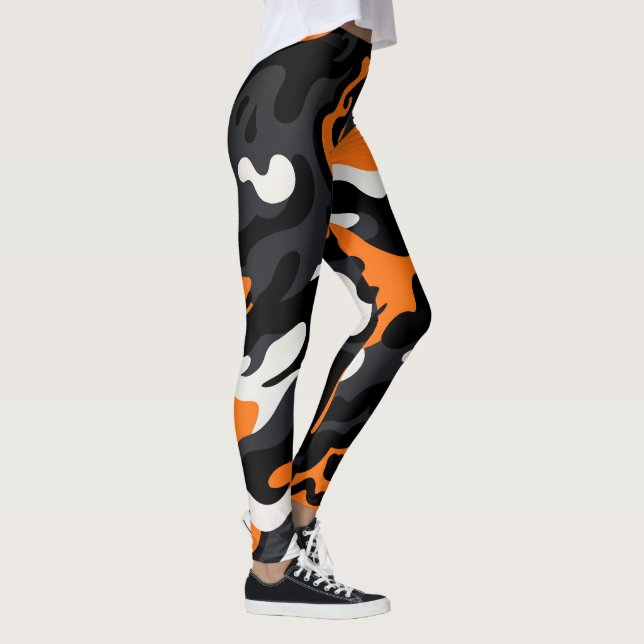 Leggings Patrón de Camuflaje Fantasmagórico Blanco Negro Na (Derecha)
