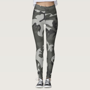 Leggings Patrón de camuflaje gris, patrón militar, ejército