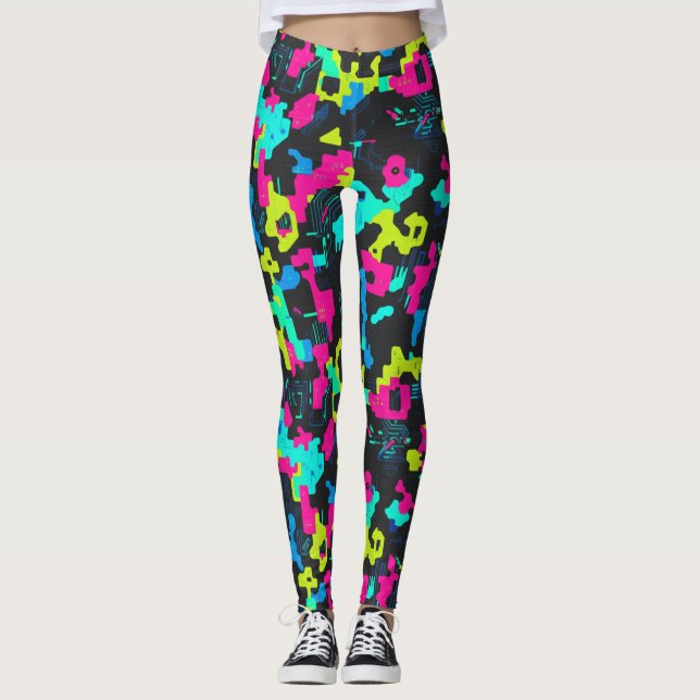 Leggings Patrón de Camuflaje Neon (Anverso)