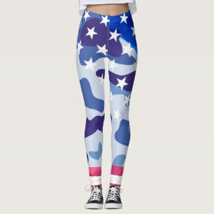 Leggings Patrón de camuflaje patriótico