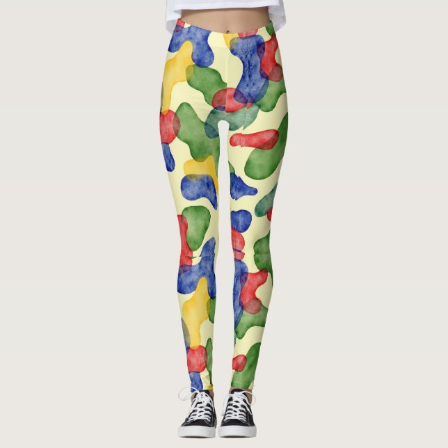 Leggings Patrón de camuflaje Personalizado estilizado (Anverso)