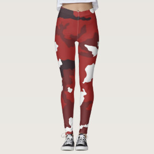 Leggings Patrón de camuflaje rojo