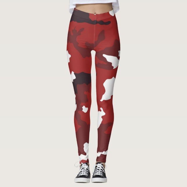Leggings Patrón de camuflaje rojo (Anverso)