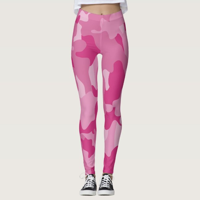 Leggings Patrón de camuflaje rosa (Anverso)