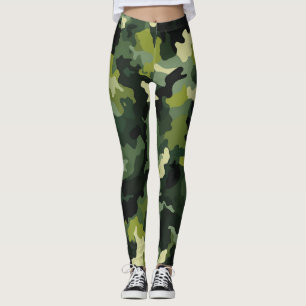 Leggings Patrón de camuflaje verde