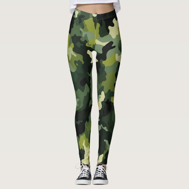 Leggings Patrón de camuflaje verde (Anverso)