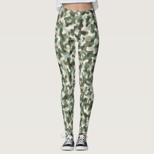 Leggings Patrón de camuflaje verde en tonos de tierra