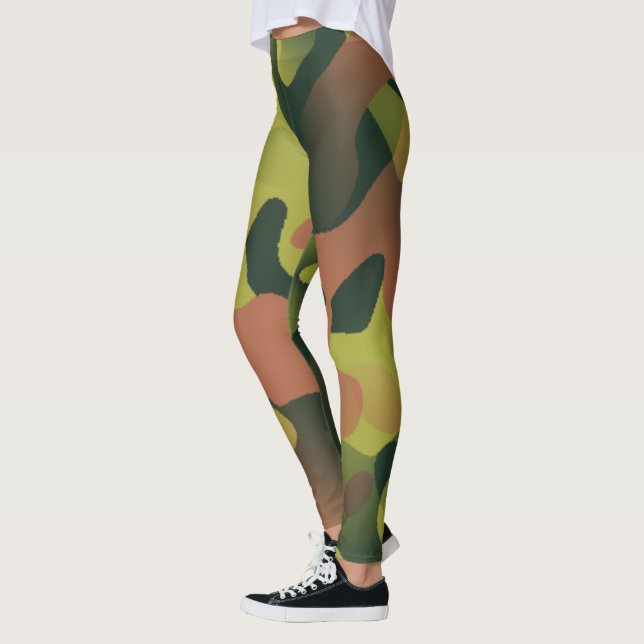 Leggings Patrón de camuflaje verde y marrón (Izquierda)