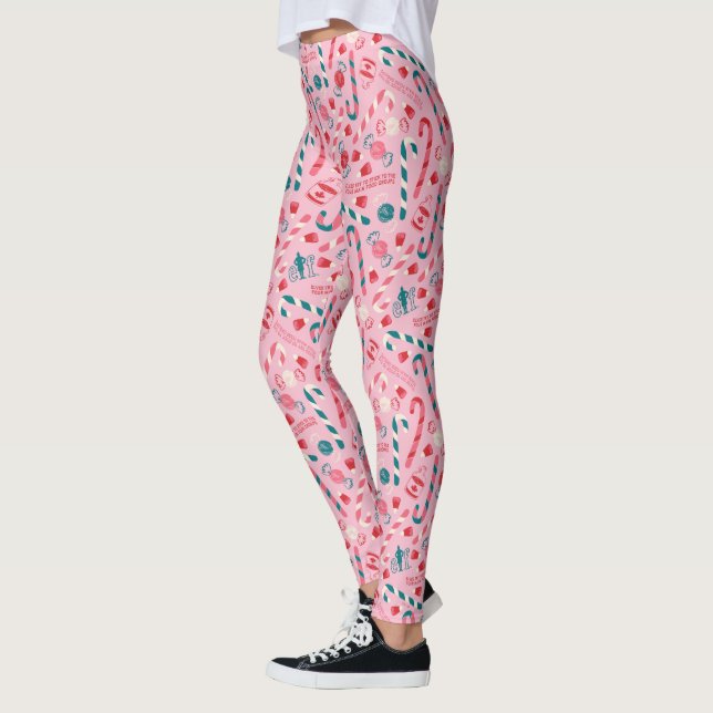 Leggings Patrón de Candy Elf Holiday (Izquierda)