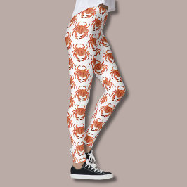 Leggings Patrón de cangrejo costero