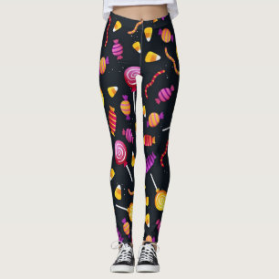 Leggings Patrón de caramelos de Halloween